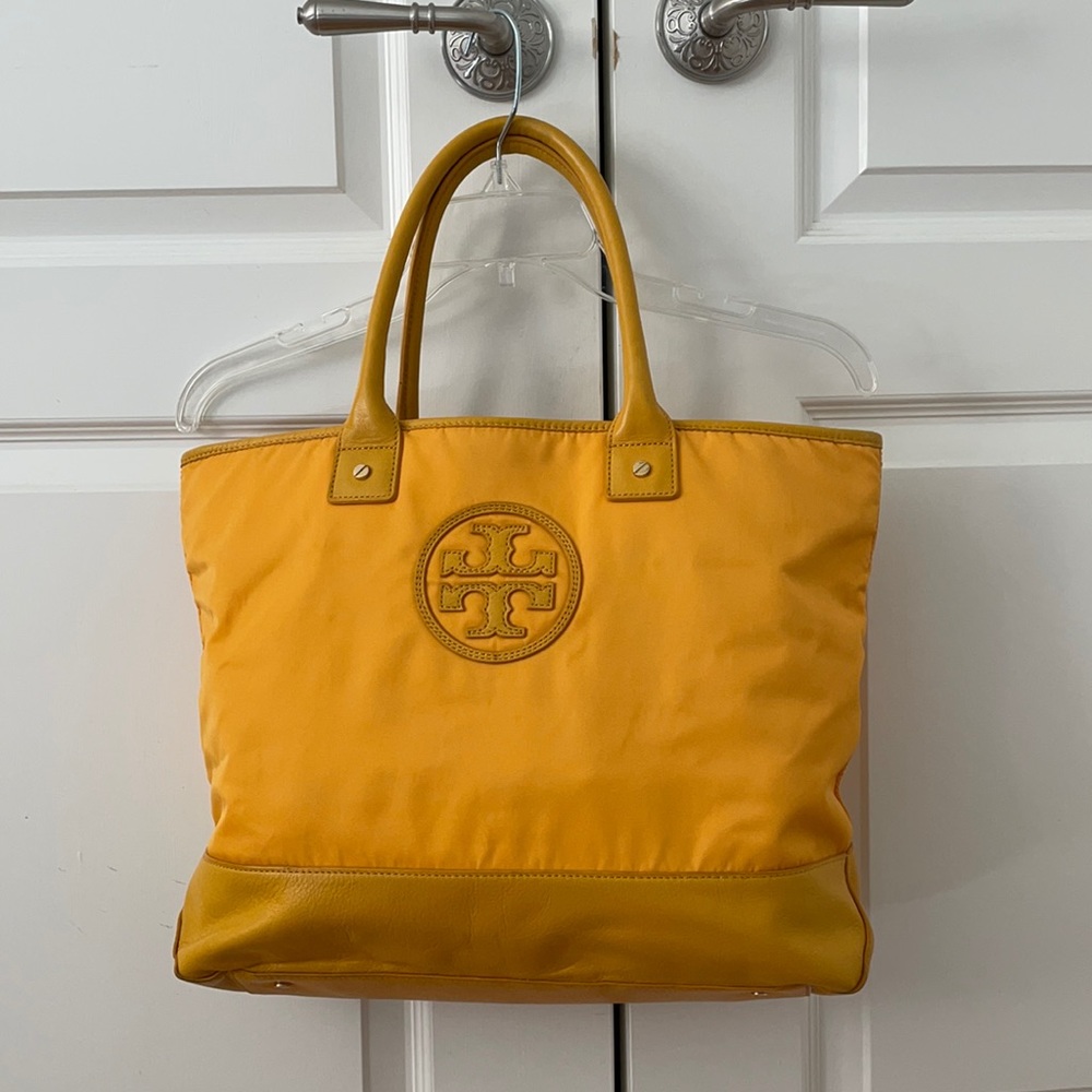 Yellow Tory Burch tote